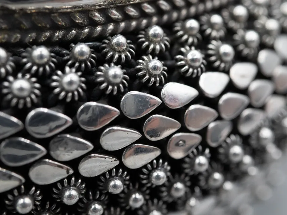 Sterling Silver Balinese Studded Cuff Bracelet