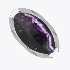 Sterling Silver Blue John Hallmark Large Oval Ring