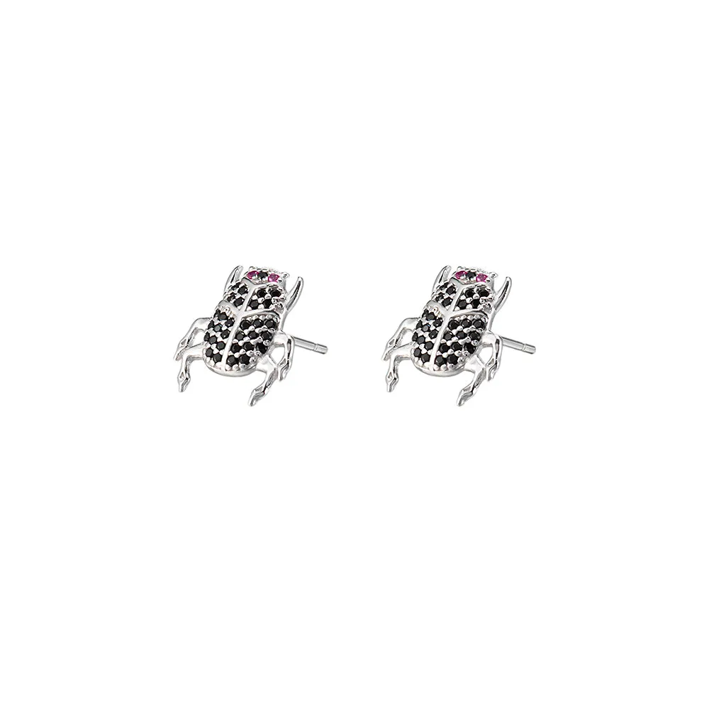 Sterling Silver Bug Stud Earrings