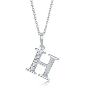 Sterling Silver Diamond "H" Initial Pendant Chain
