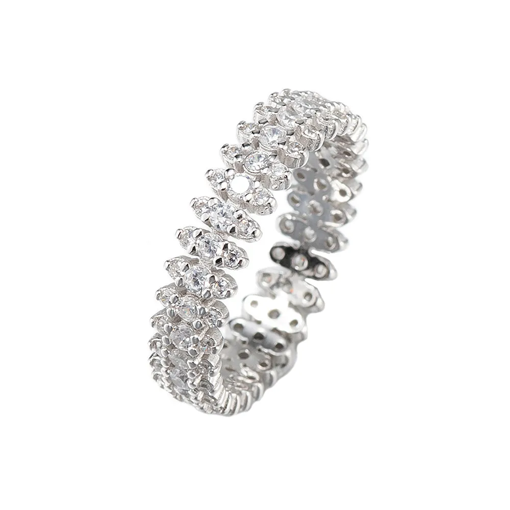 Sterling Silver Diamond Set Ring
