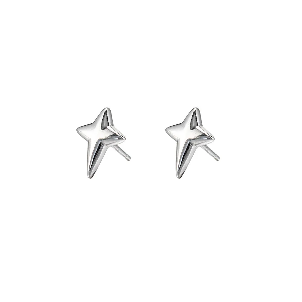 Sterling Silver Mini North Star Stud Earrings