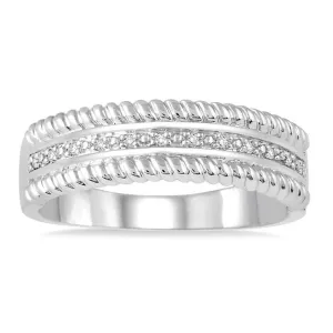 Sterling Silver Rope Edge Stackable Ring