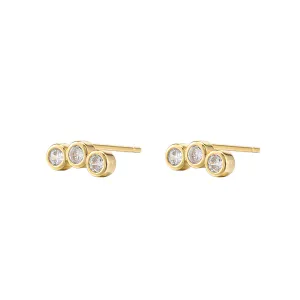 Sterling Silver Round CZ Earrings