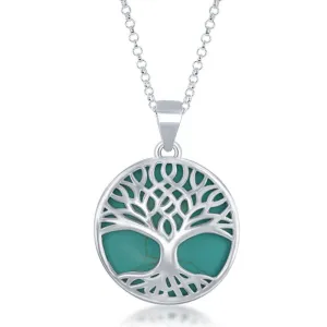 Sterling Silver Round Tree of Life Pendant Chain