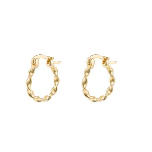 Sterling Silver Wave Hoop Earrings