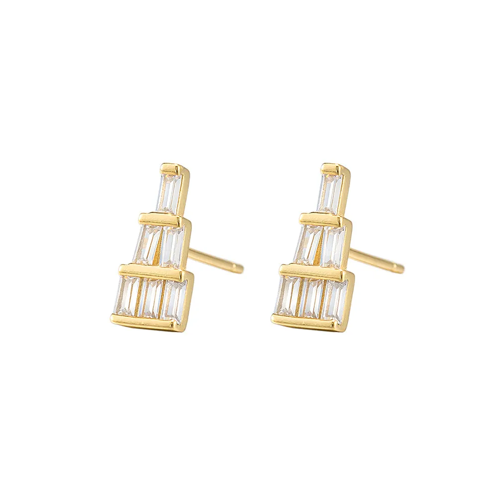 Sterling Silver Zirconia Stud Earrings