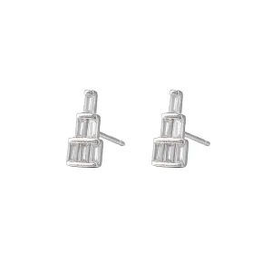 Sterling Silver Zirconia Stud Earrings