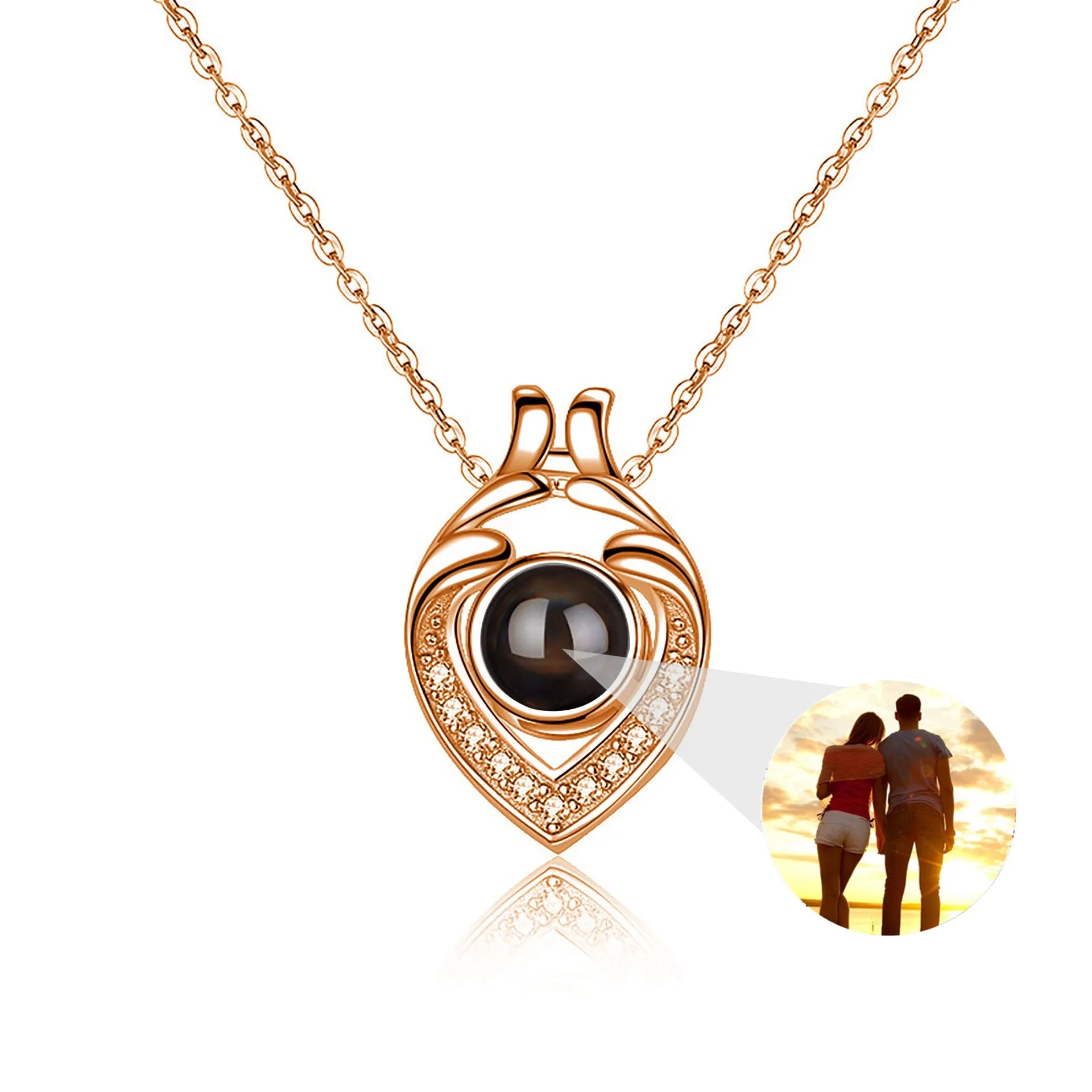 Supporting Hands Love Memory Projection Necklace