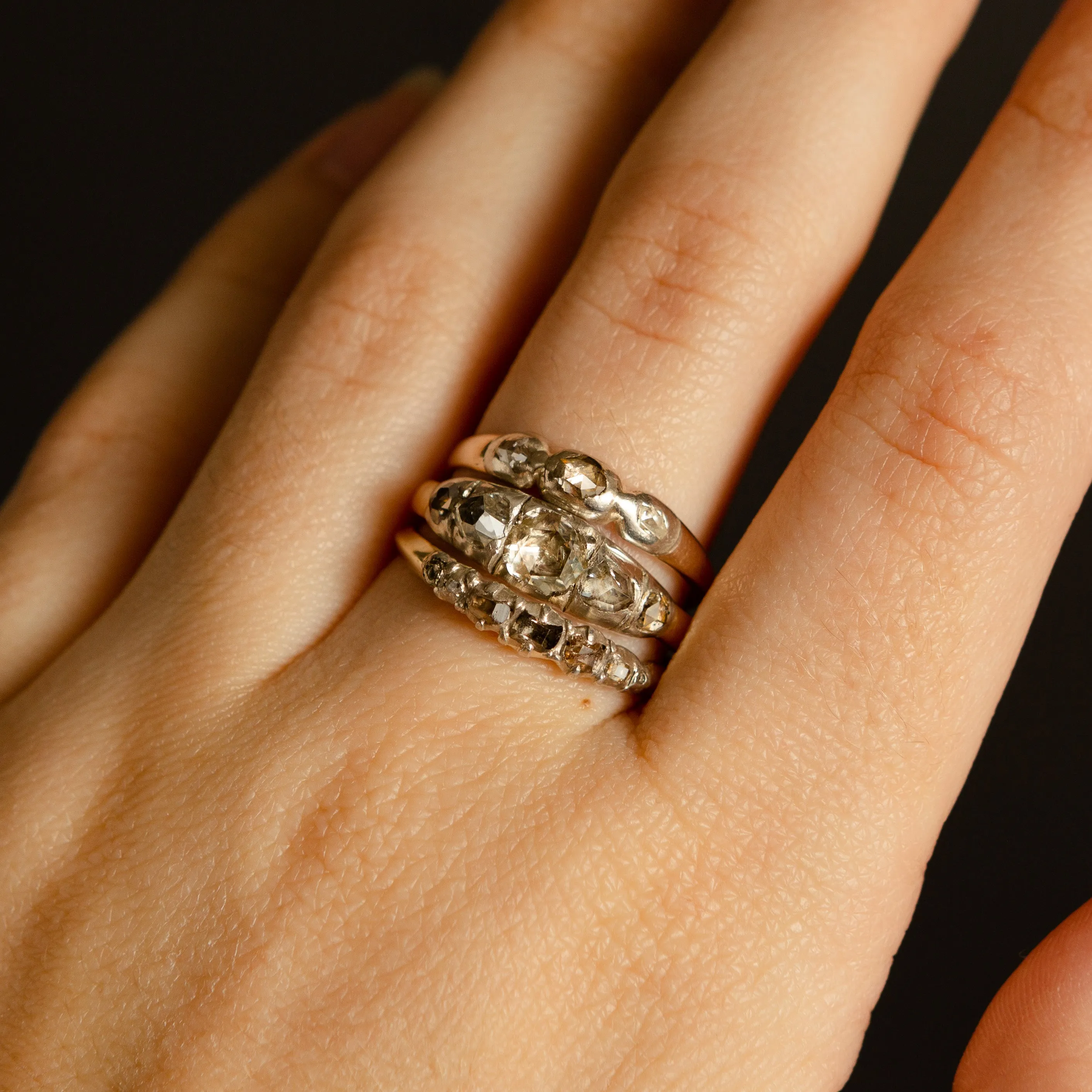 Table Cut Diamond Georgian Ring