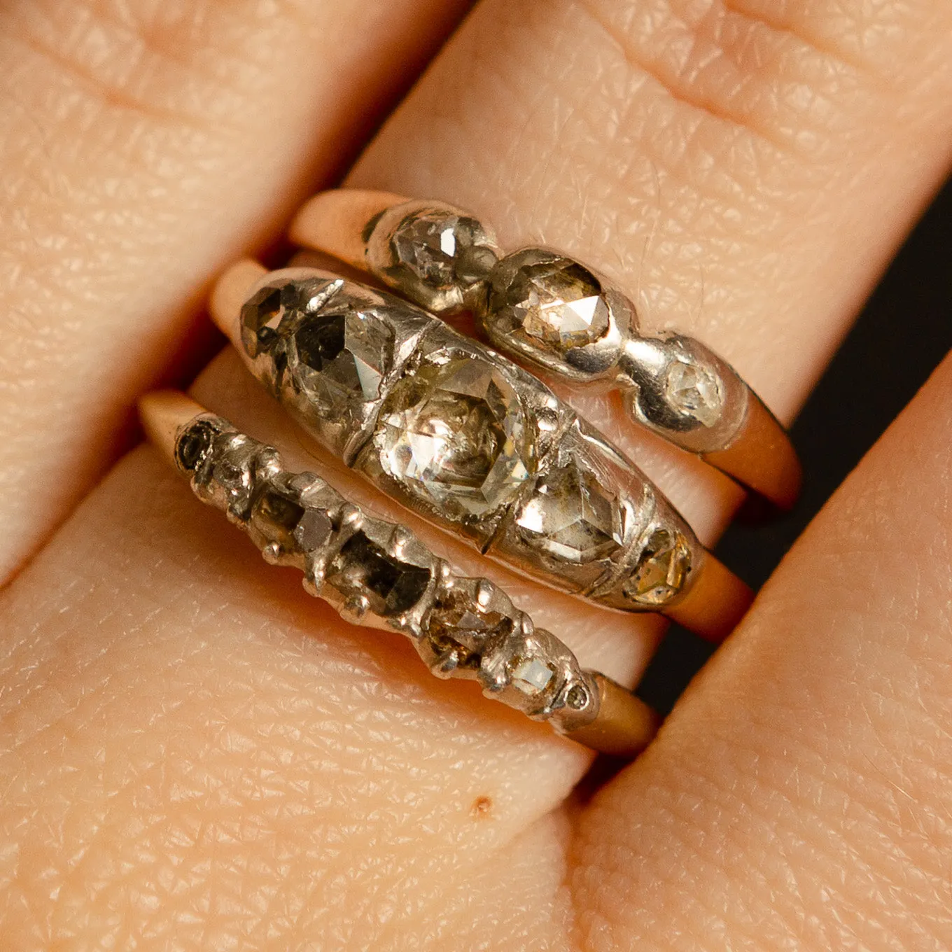 Table Cut Diamond Georgian Ring
