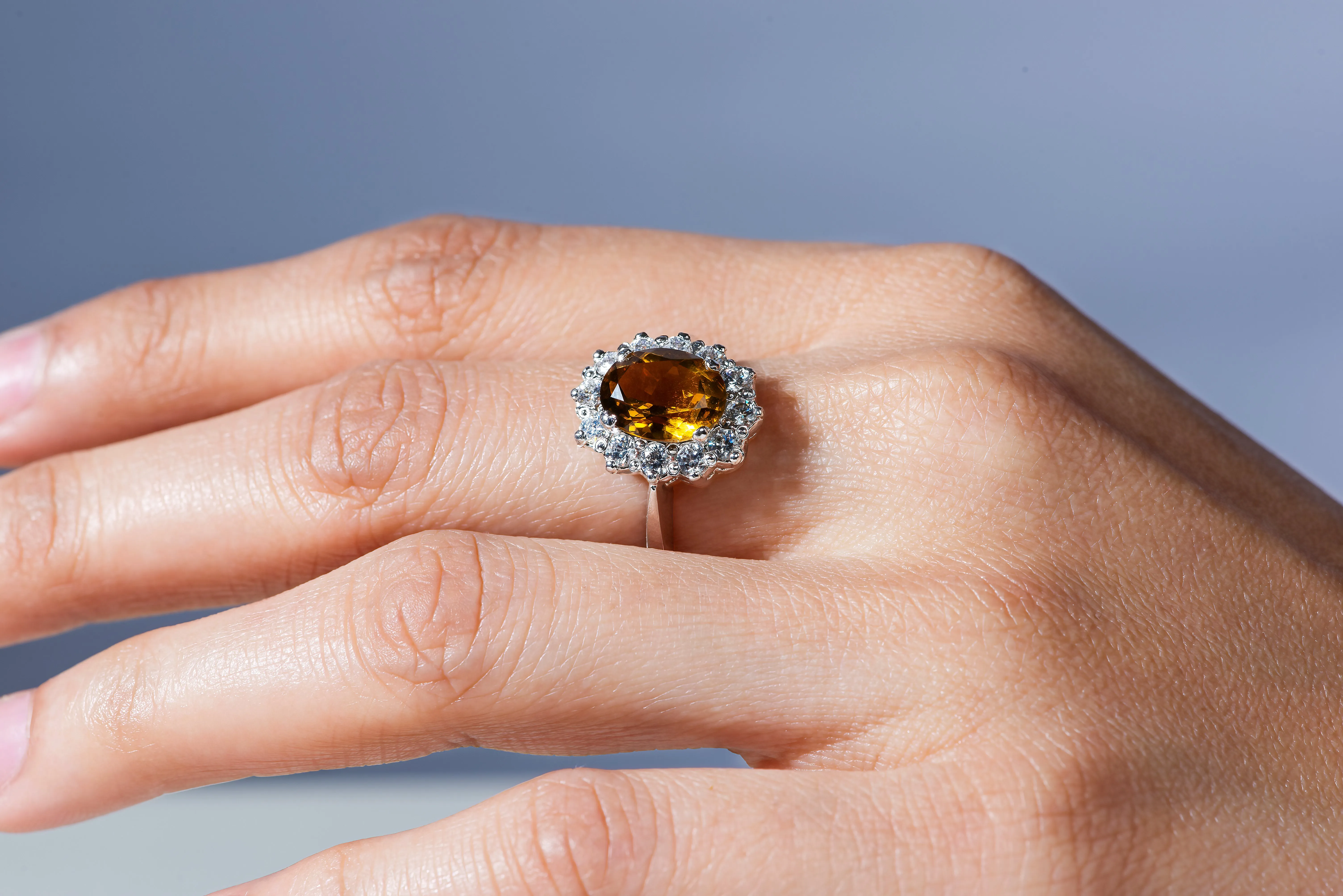 THE TAWNY COLOR OF CITRINE STONE RING
