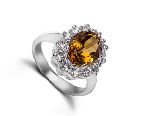 THE TAWNY COLOR OF CITRINE STONE RING