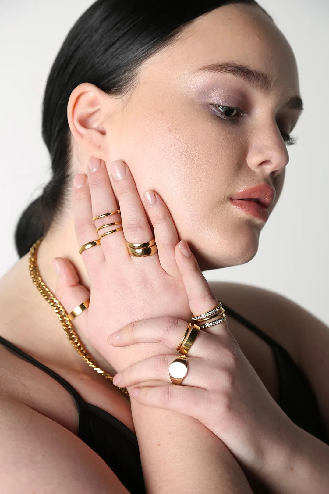 Thin Gold Ring Stack Set