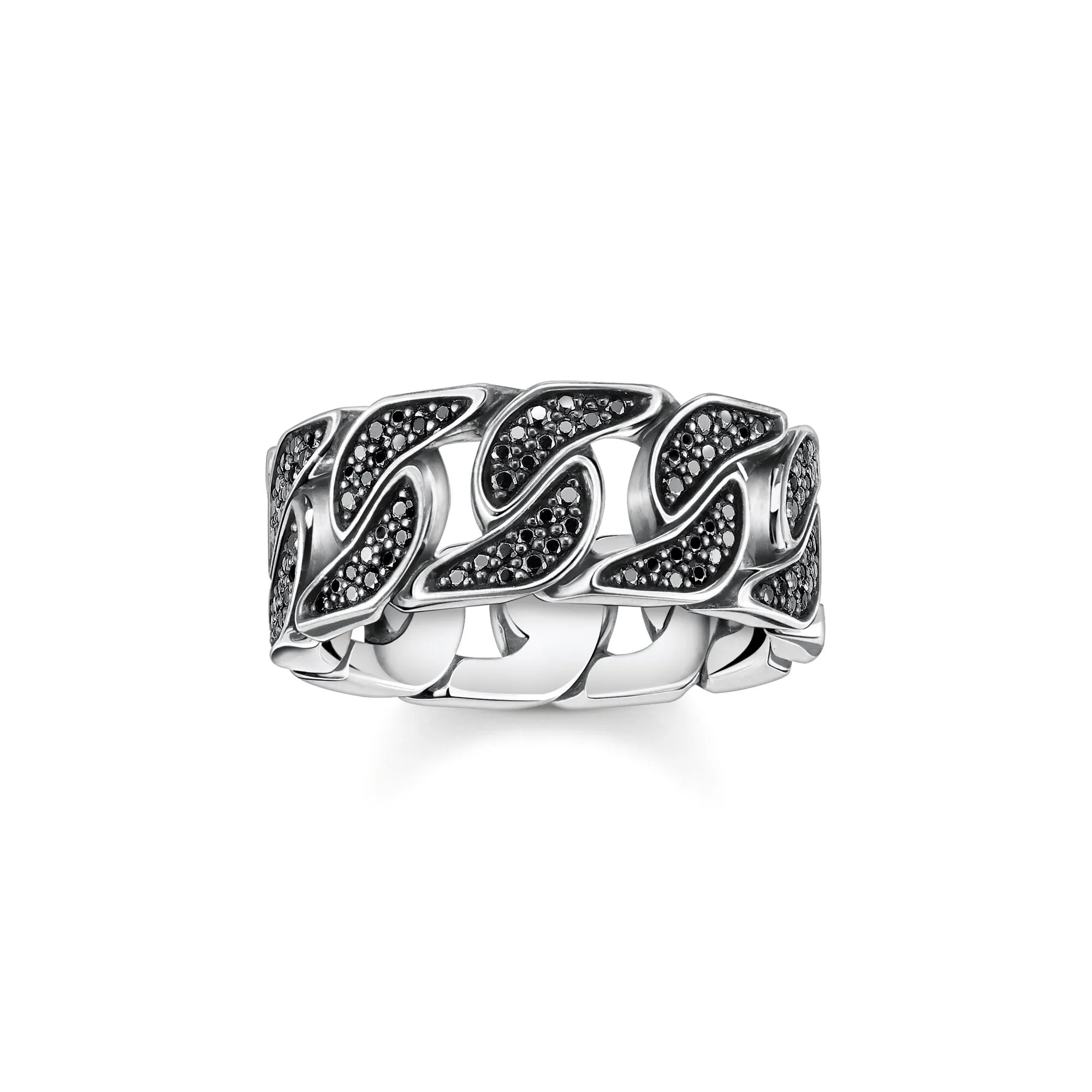 Thomas Sabo Sterling Silver Black Stones Ring