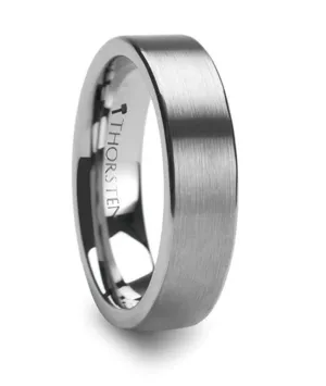 Tungsten Carbide ??Messalina?? 6mm Flat Brushed Finish Wedding Band
