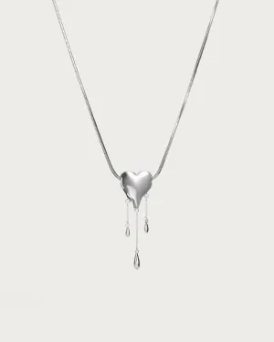 Venom??s Golden Drip Heart Necklace in Silver