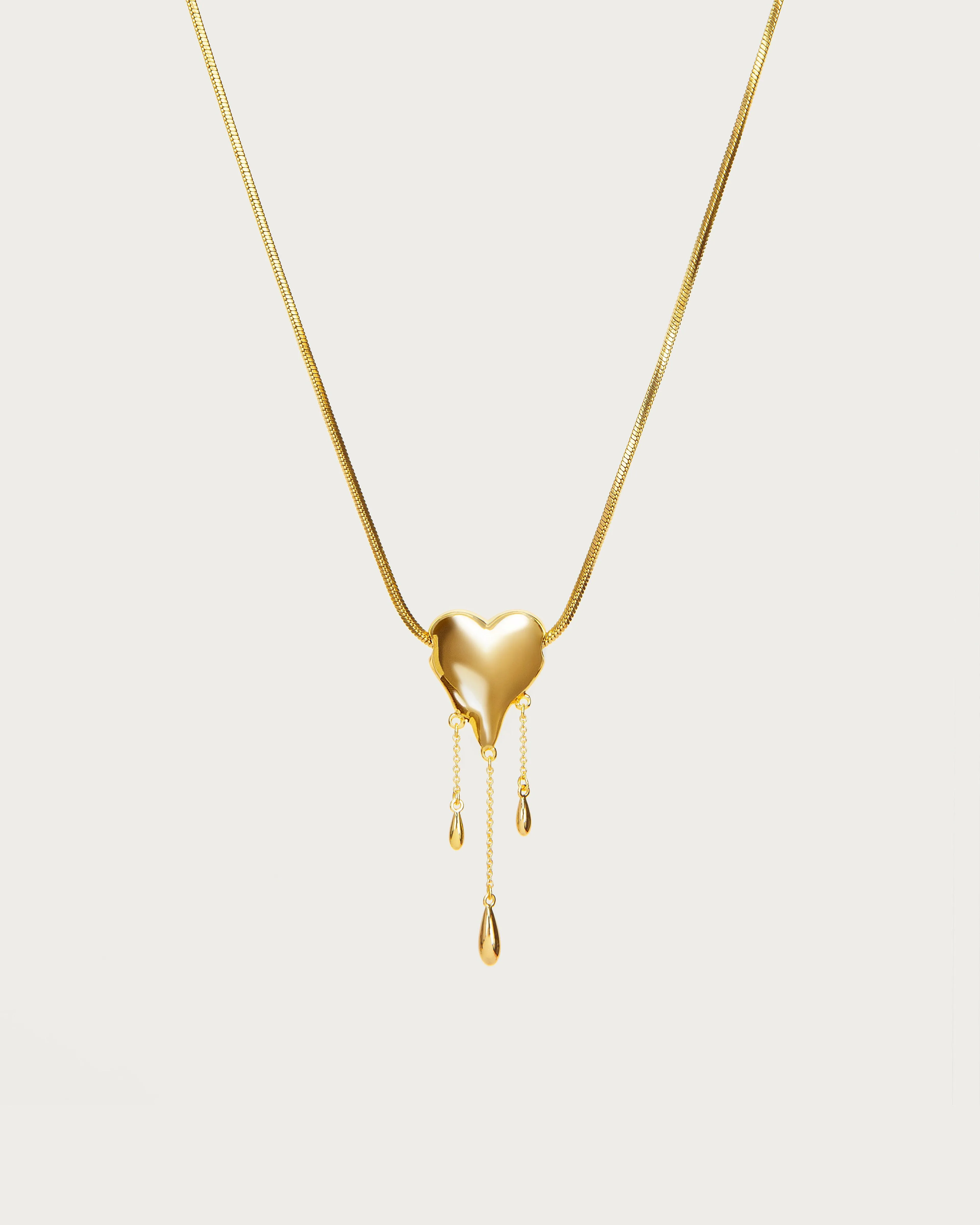 Venom??s Golden Drip Heart Necklace in Silver