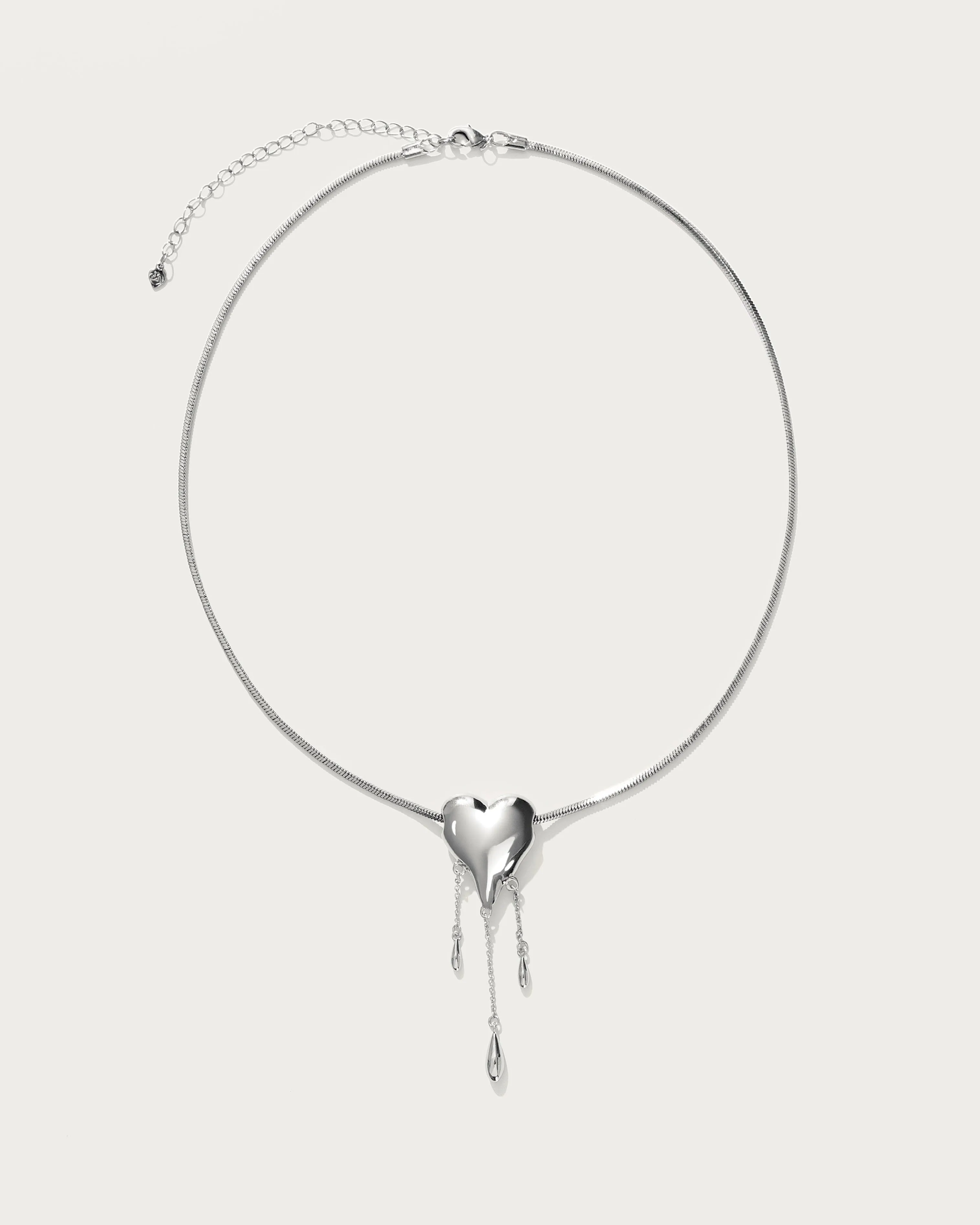 Venom??s Golden Drip Heart Necklace in Silver