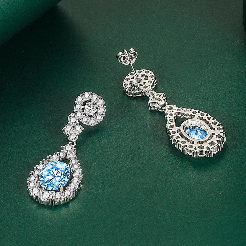 Vicky Van Earrings in Aquamarine
