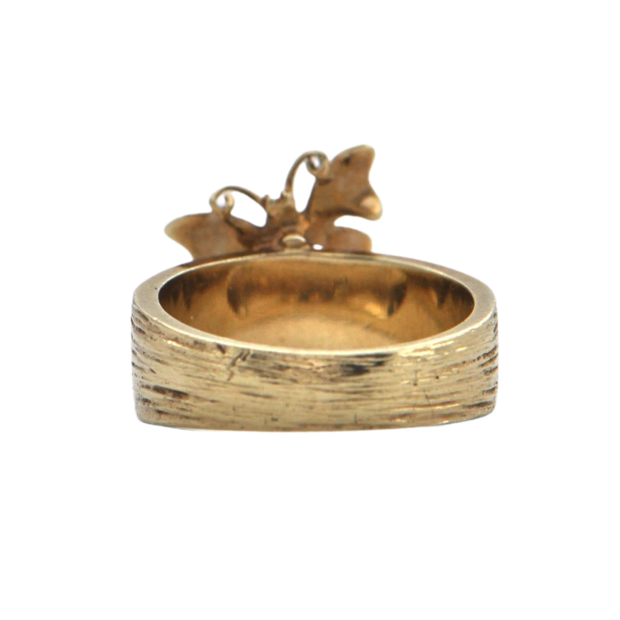 Vintage 14k Gold and Enamel Butterfly Ring