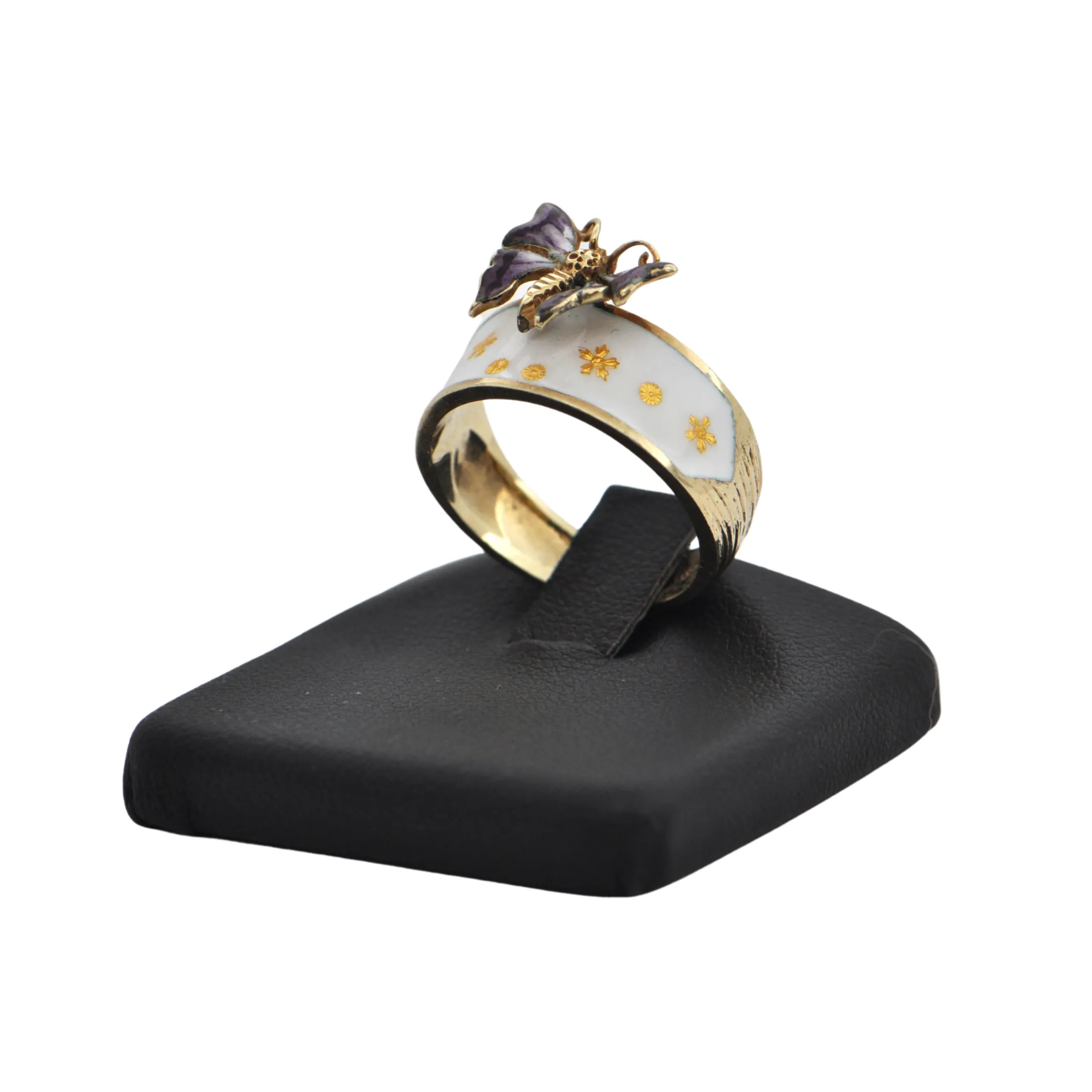 Vintage 14k Gold and Enamel Butterfly Ring