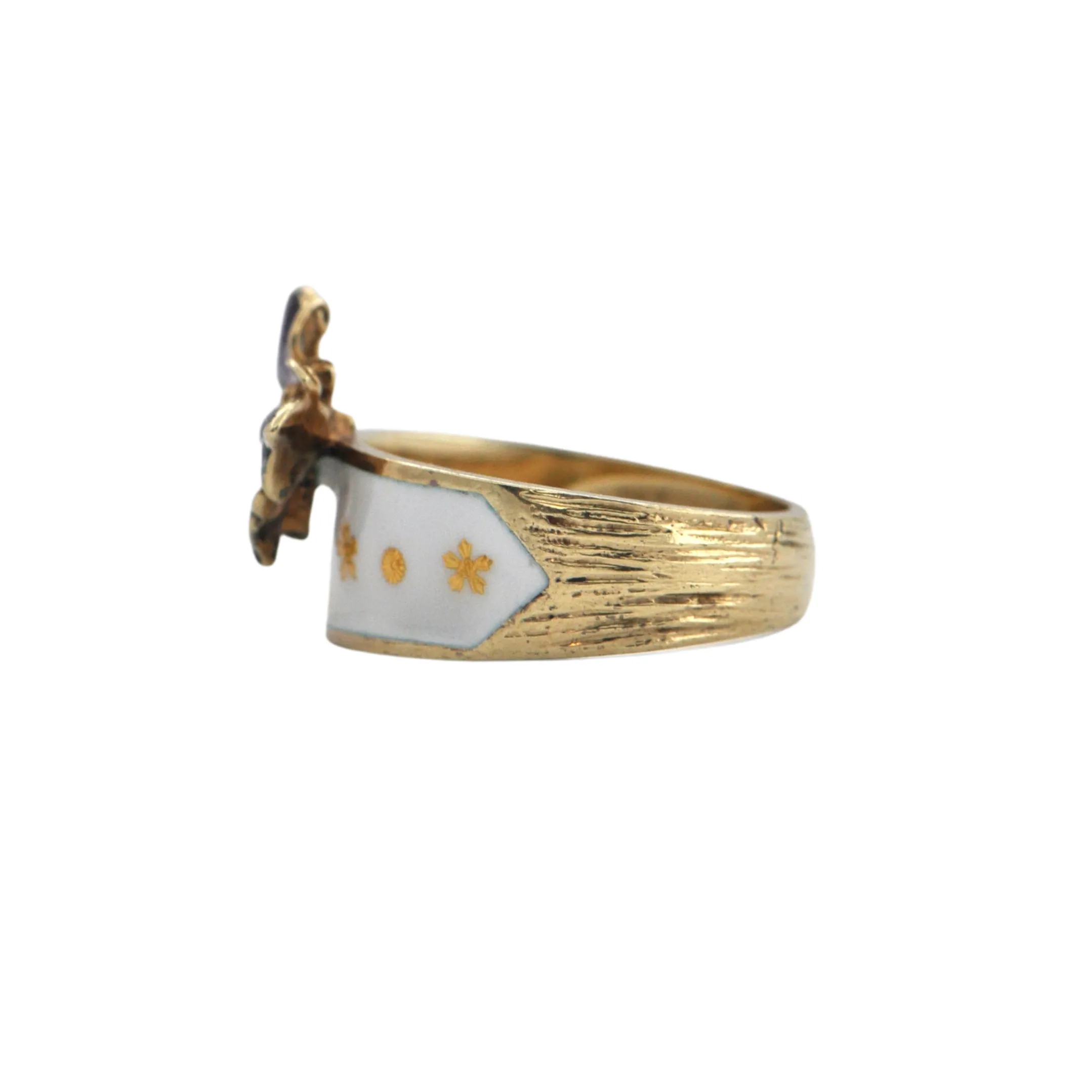 Vintage 14k Gold and Enamel Butterfly Ring