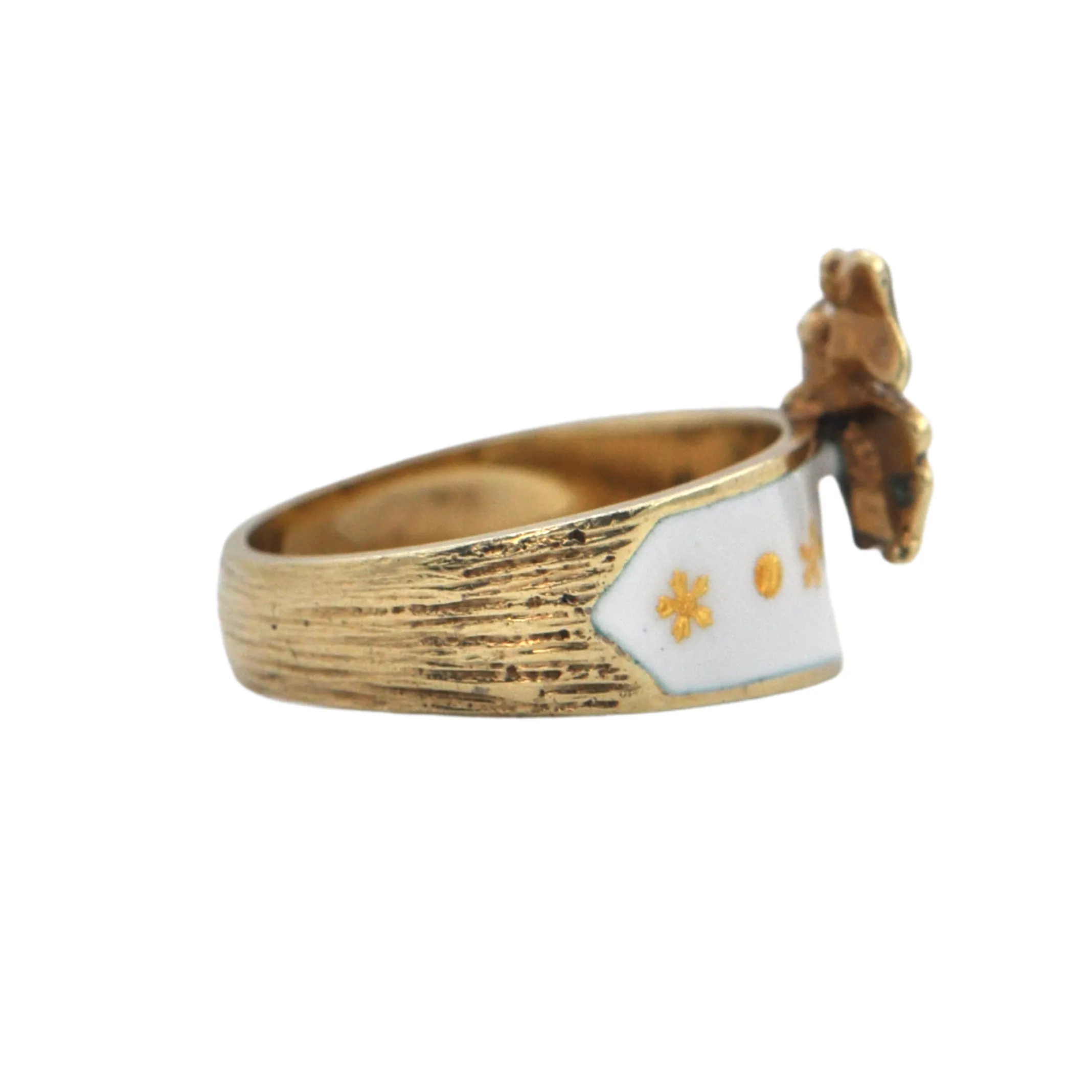 Vintage 14k Gold and Enamel Butterfly Ring