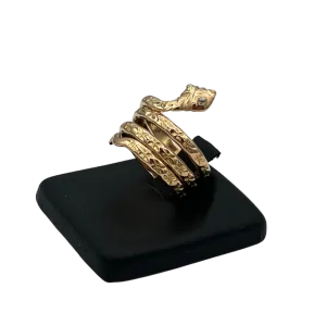 Vintage 18k yellow gold four band Snake ring