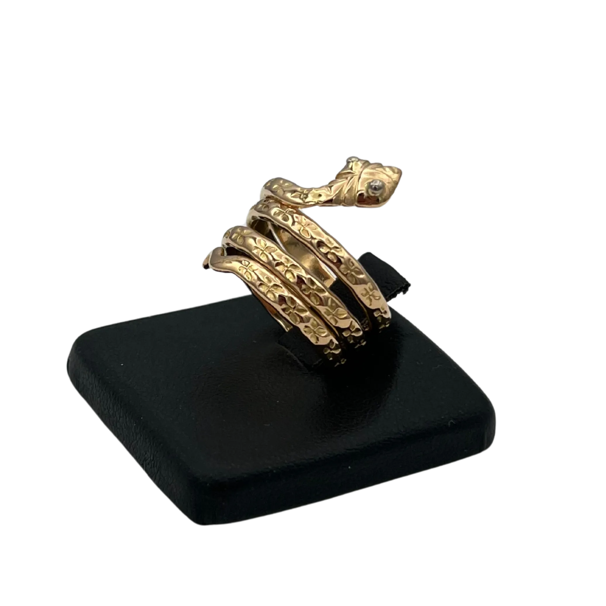 Vintage 18k yellow gold four band Snake ring