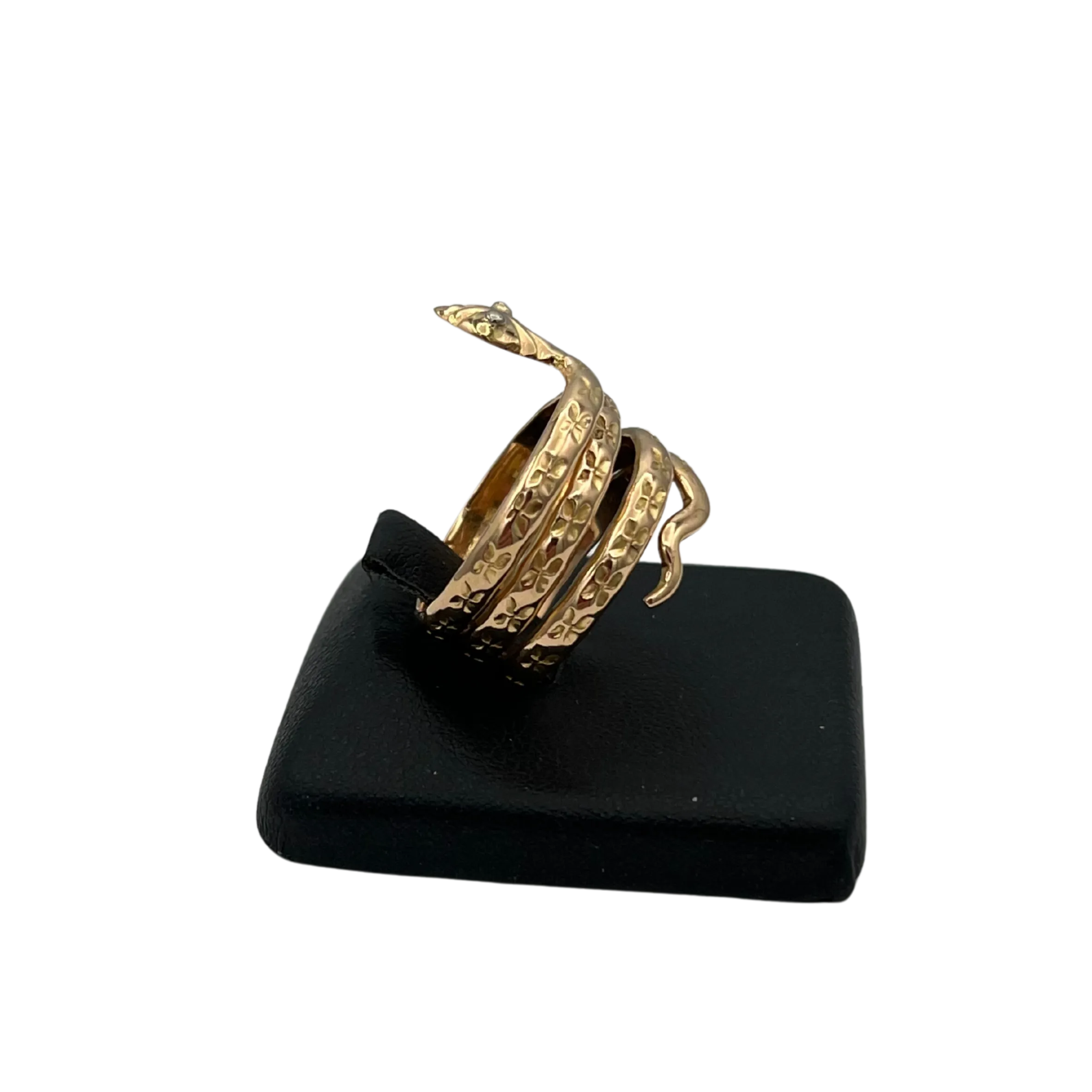 Vintage 18k yellow gold four band Snake ring