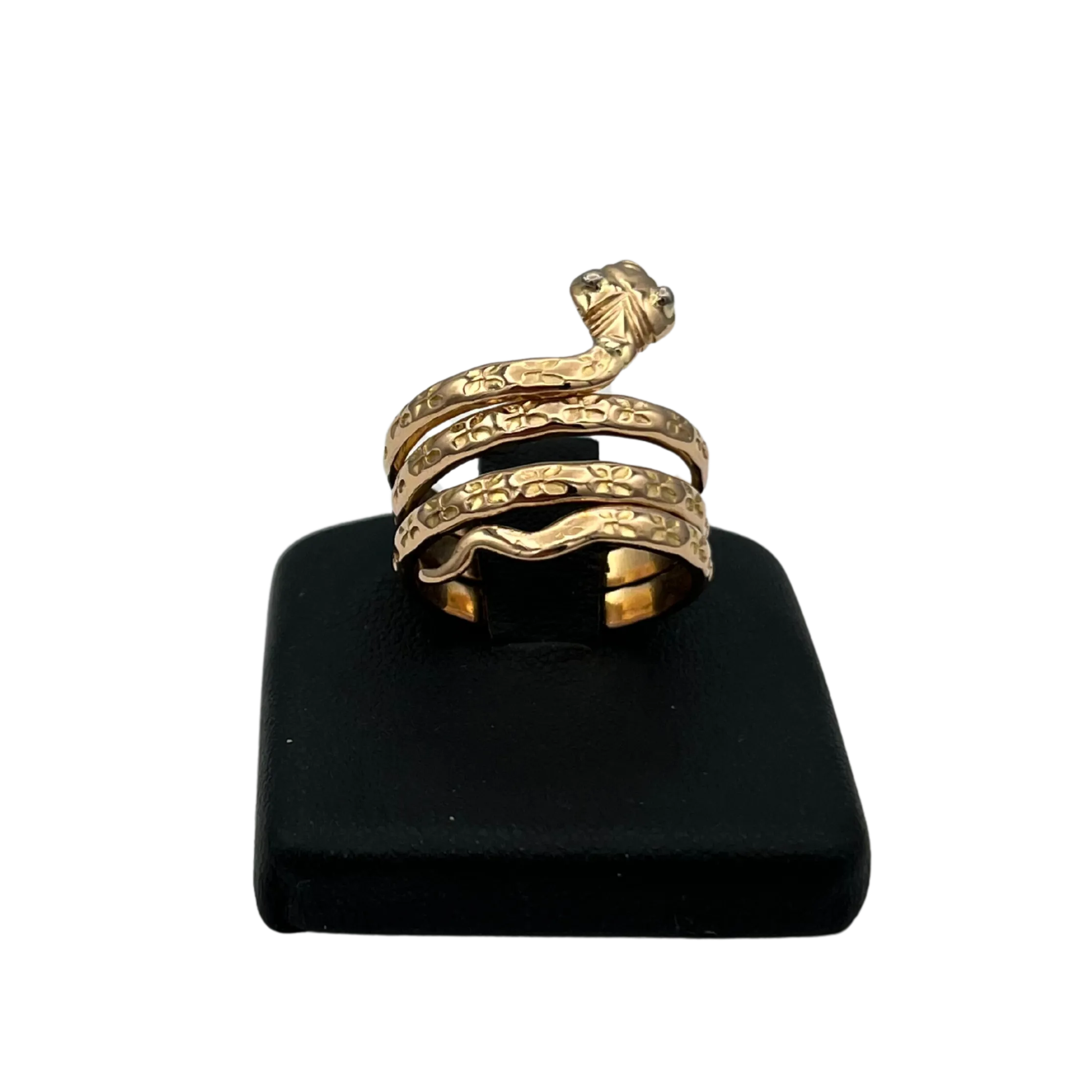Vintage 18k yellow gold four band Snake ring