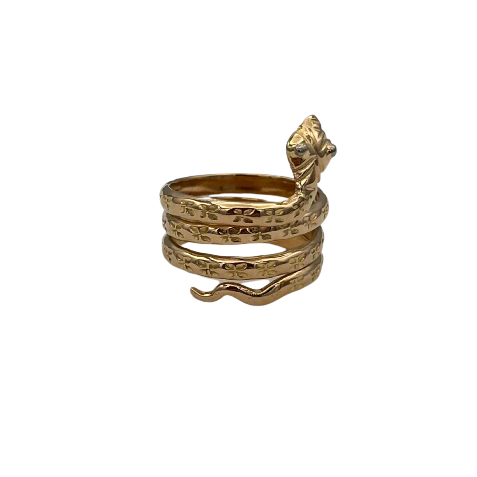 Vintage 18k yellow gold four band Snake ring