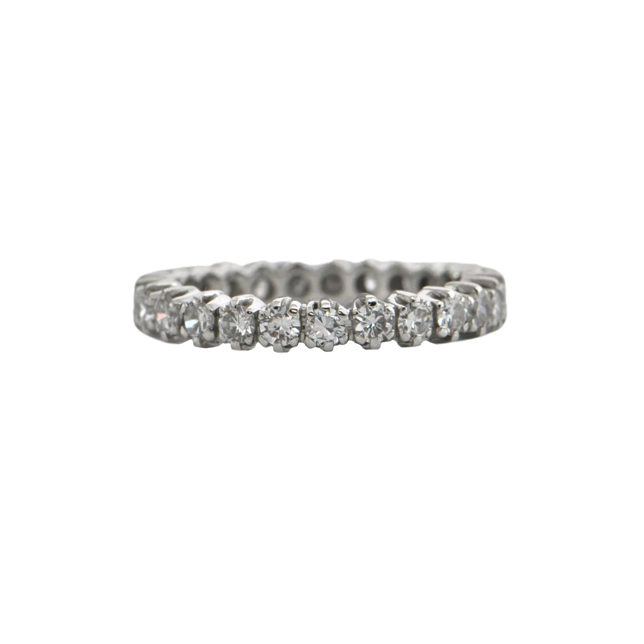 Vintage 2.25ct Diamond 18k Gold Eternity Band