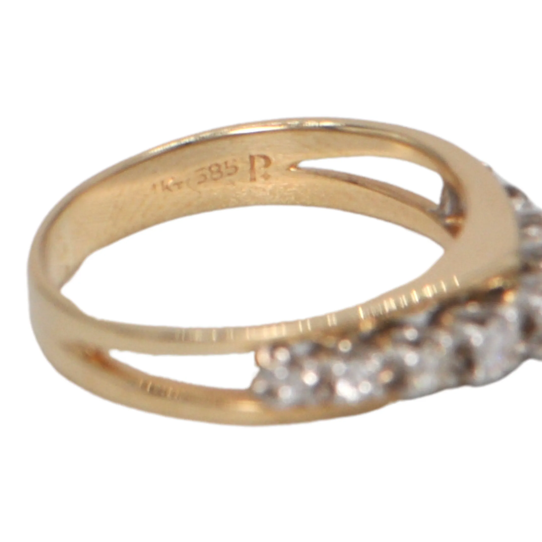 Vintage Diamond 14K Yellow Gold Semi-Eternity Band