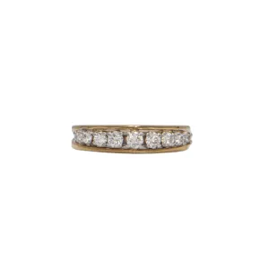 Vintage Diamond 14K Yellow Gold Semi-Eternity Band