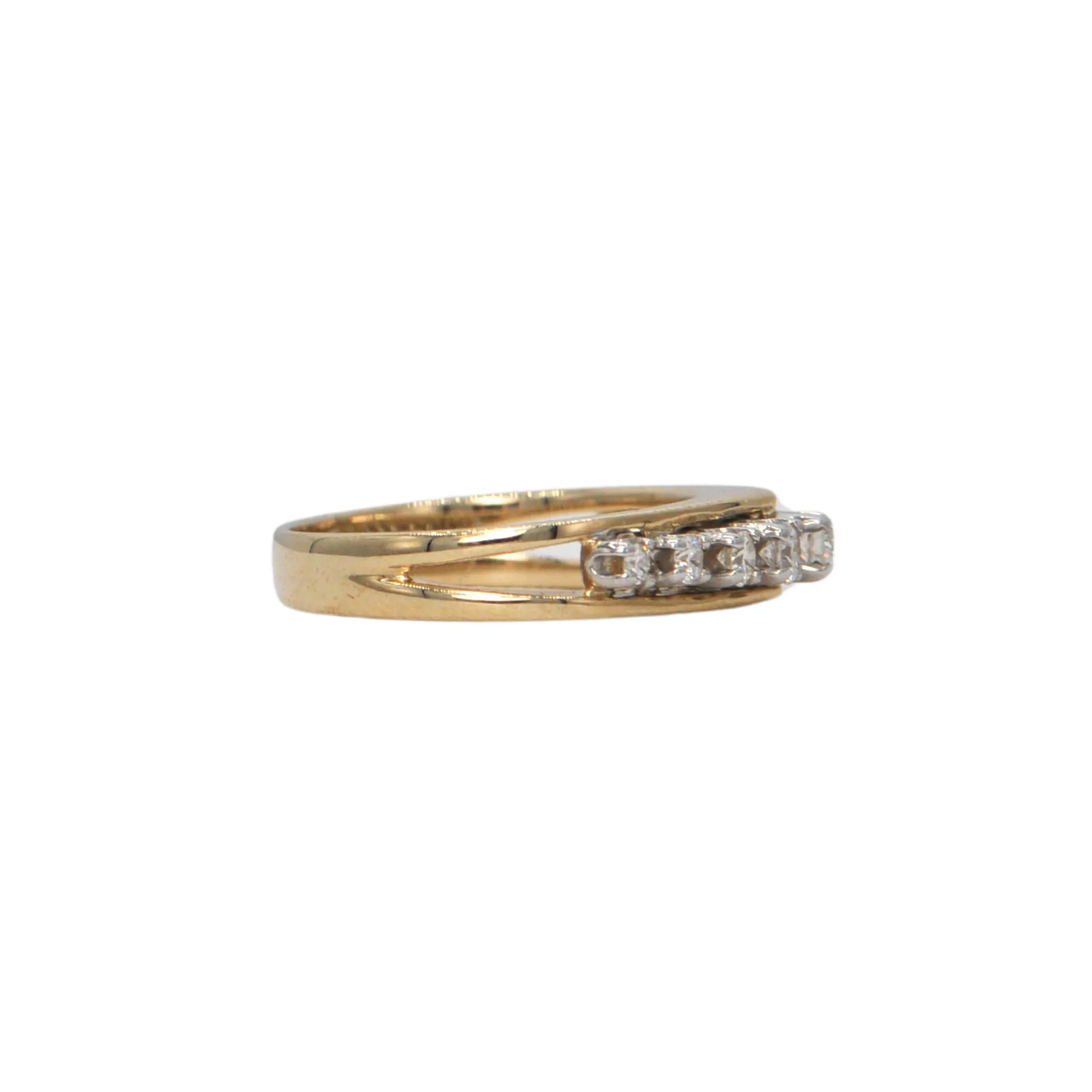 Vintage Diamond 14K Yellow Gold Semi-Eternity Band