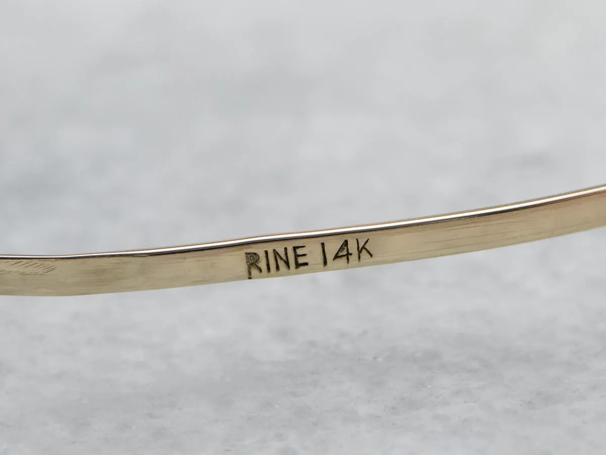 Vintage Etched Gold Bangle Bracelet