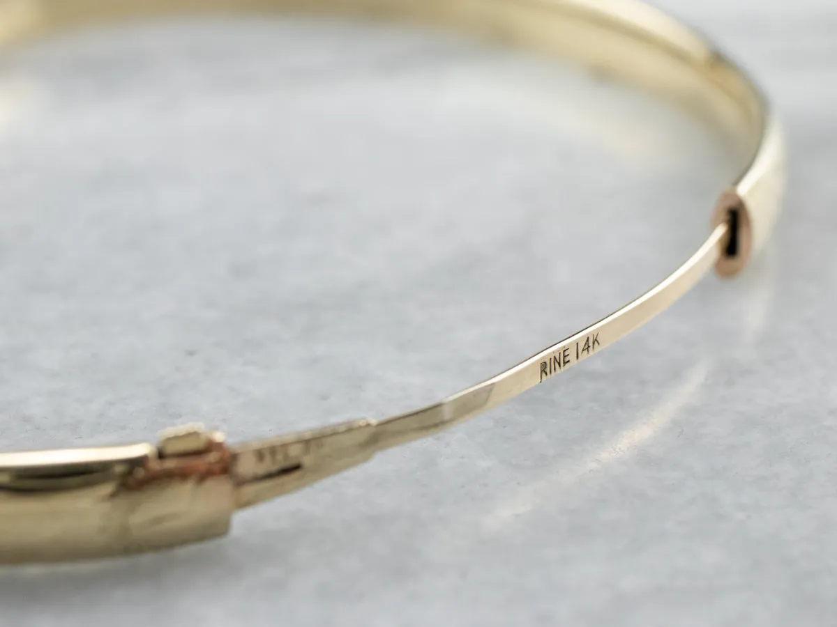 Vintage Etched Gold Bangle Bracelet