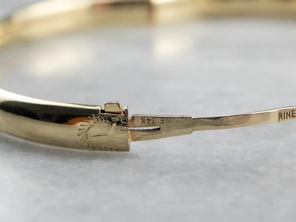 Vintage Etched Gold Bangle Bracelet