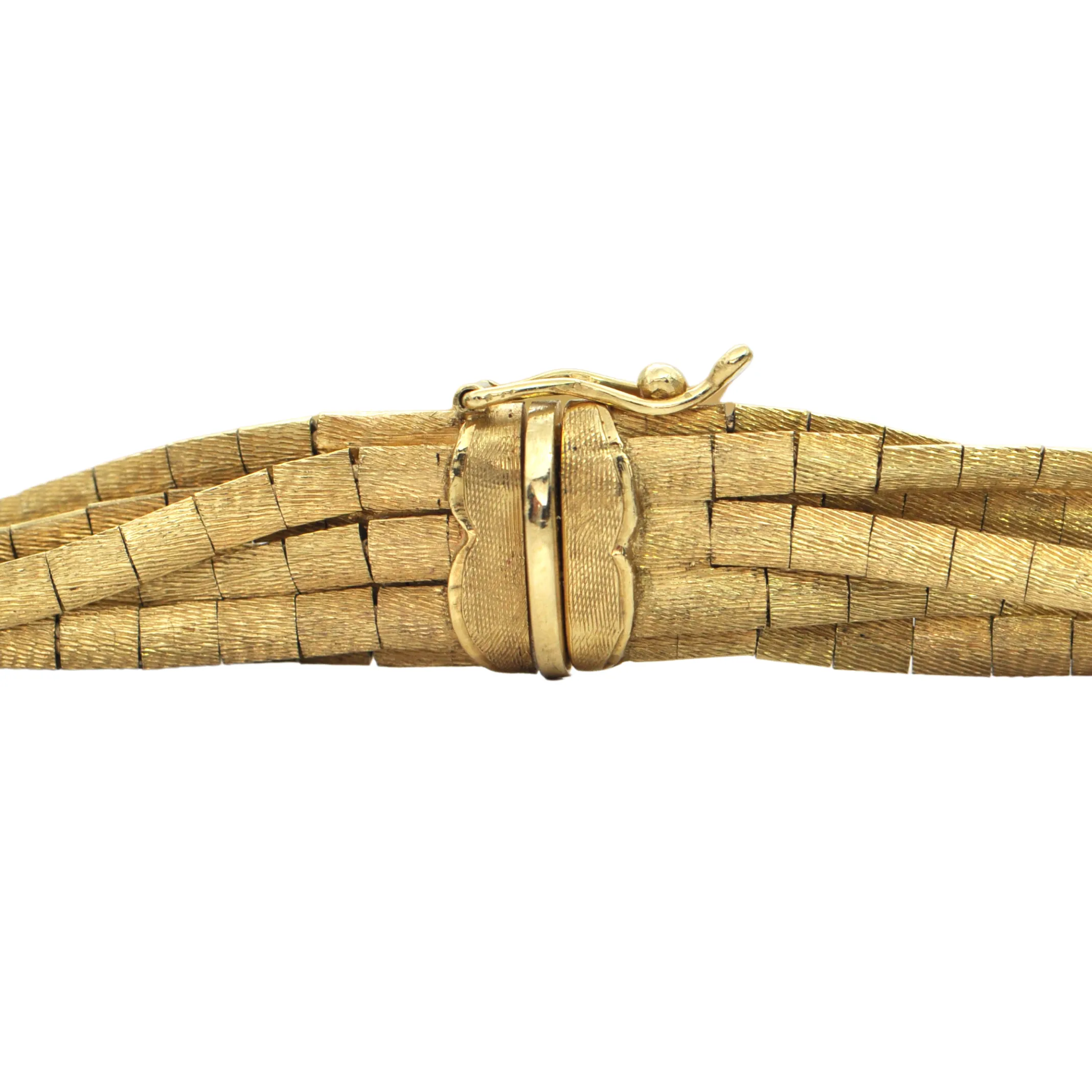 Vintage Italian 18K Gold Multi-Strand Serpentine Link Necklace