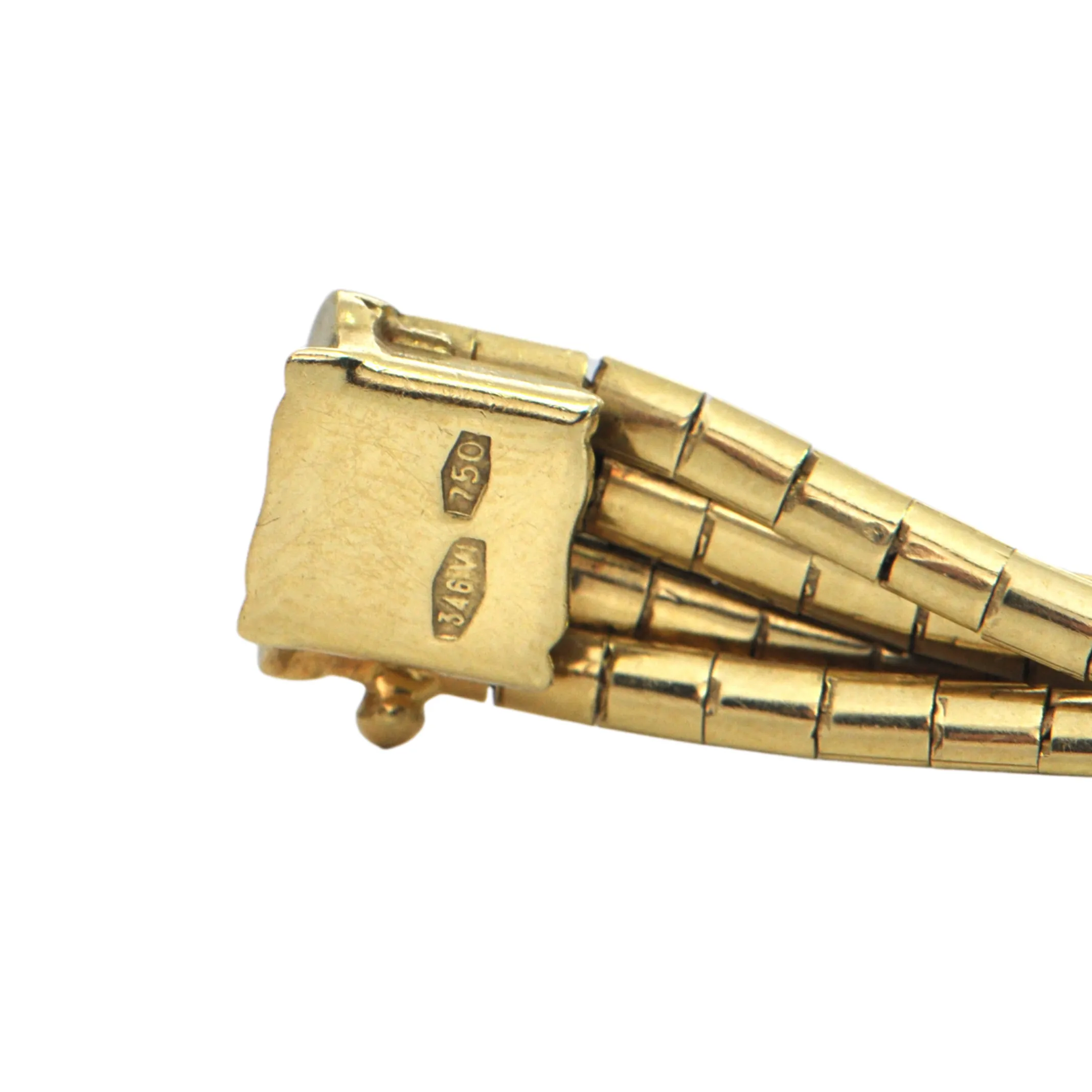 Vintage Italian 18K Gold Multi-Strand Serpentine Link Necklace