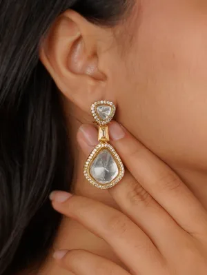 White Color Gold Plated Contemporary Earrings - CC-EAR15