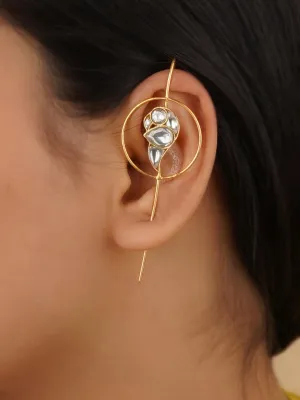 White Color Gold Plated Earrings - TK-EAR31