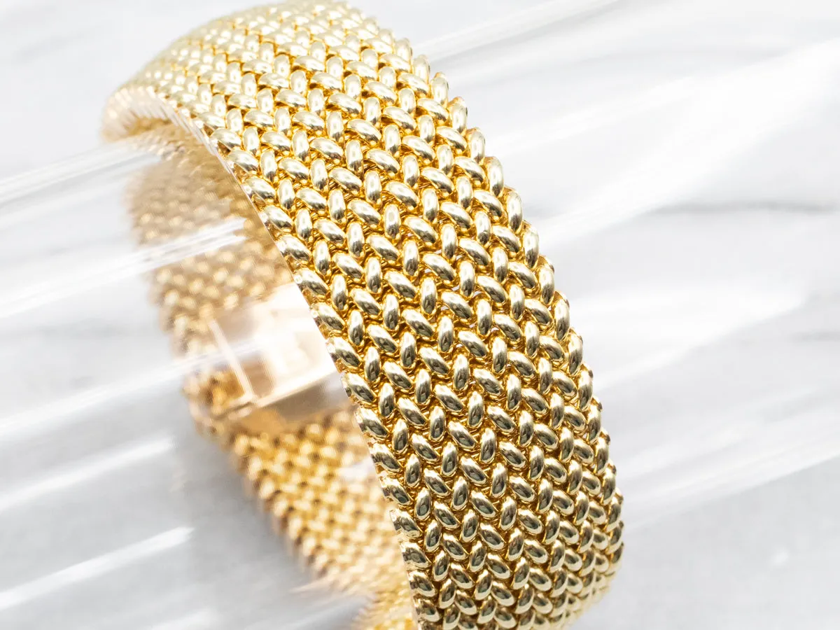 Wide Mesh Link Bracelet